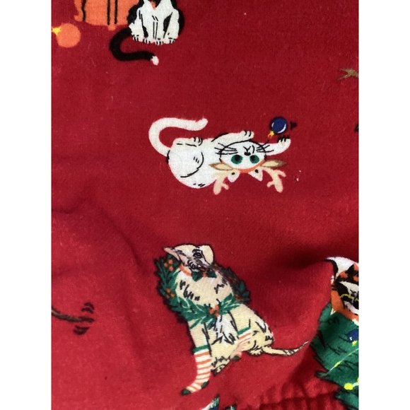 Old Navy Flannel Pajama Pant Sleep Lounge Red Holiday Pets Cotton 2XL 34" Inseam - Picture 13 of 16